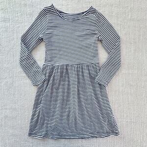 Carter's Navy & White Striped Long Sleeve Dress VGUC 7